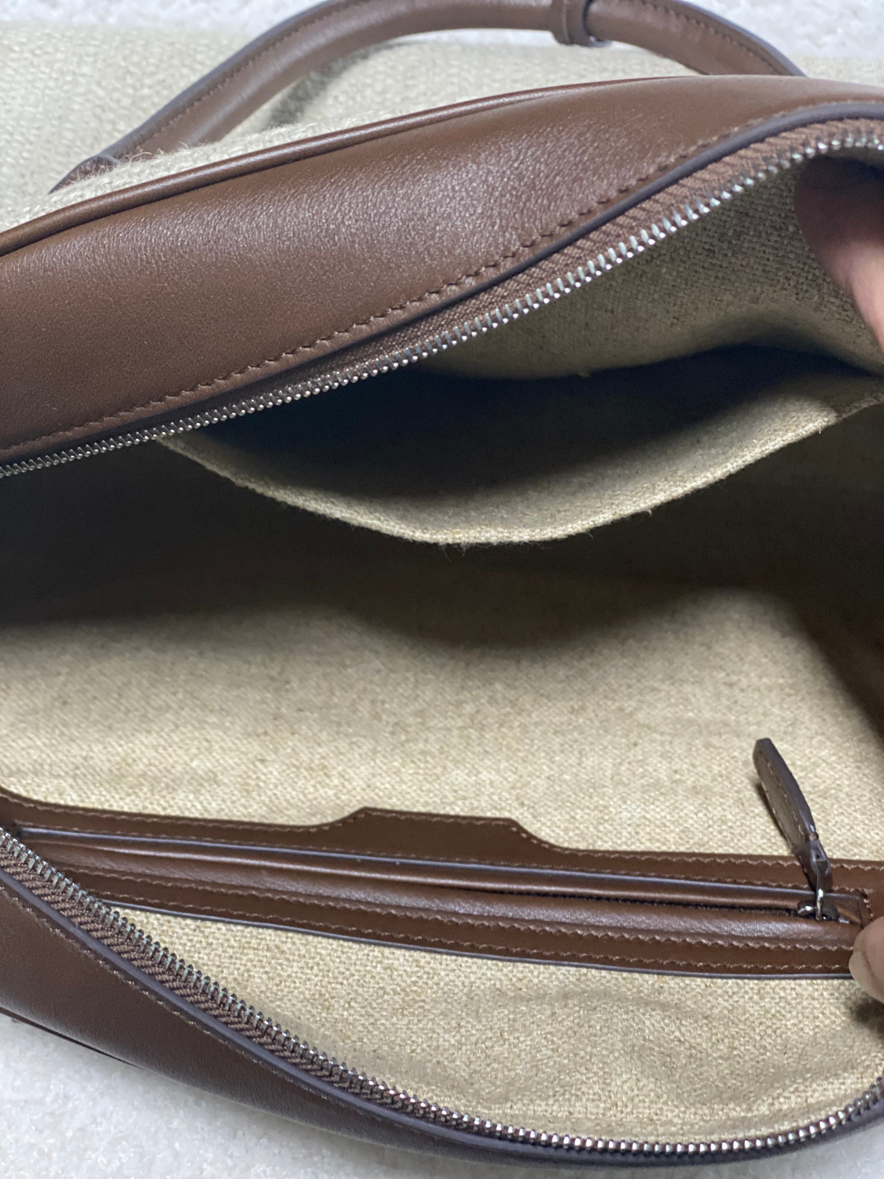 Premium Linen & Calf Leather Top Handle Bag