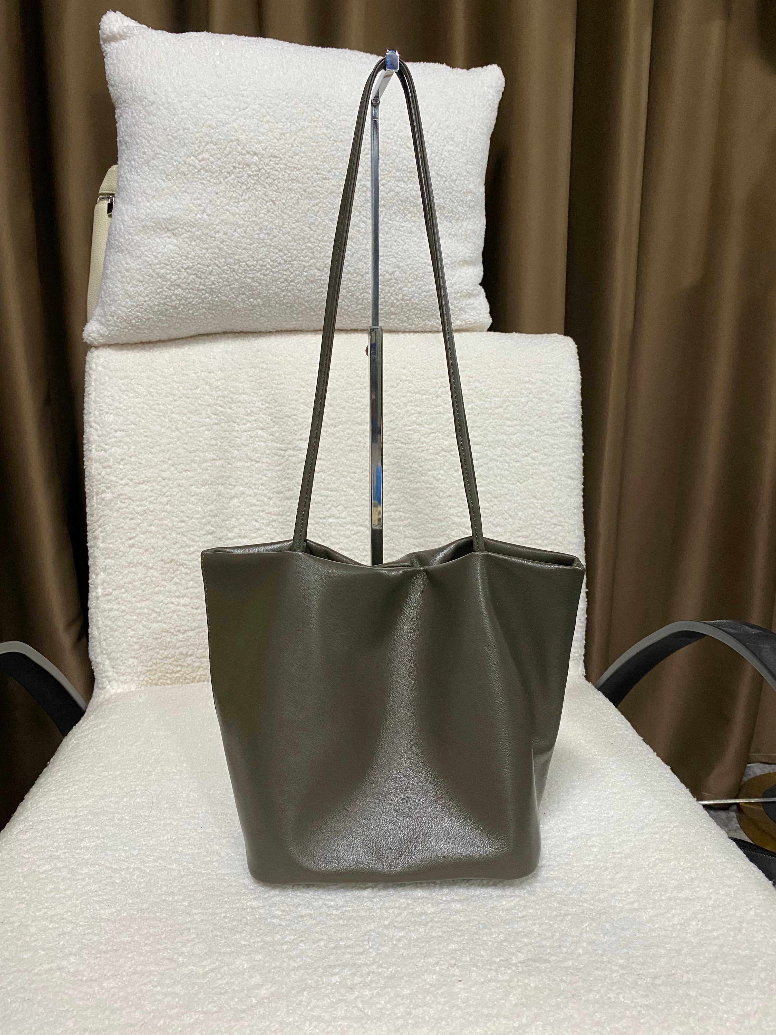 Soft Lambskin Tote Bag — Olive Green