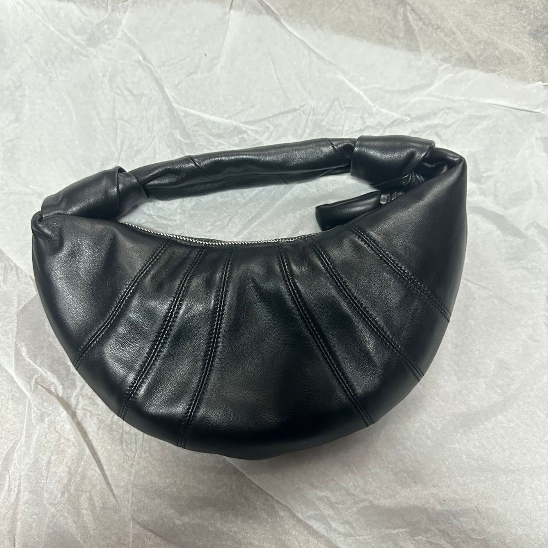 Elegant sheepskin crescent luxury bag