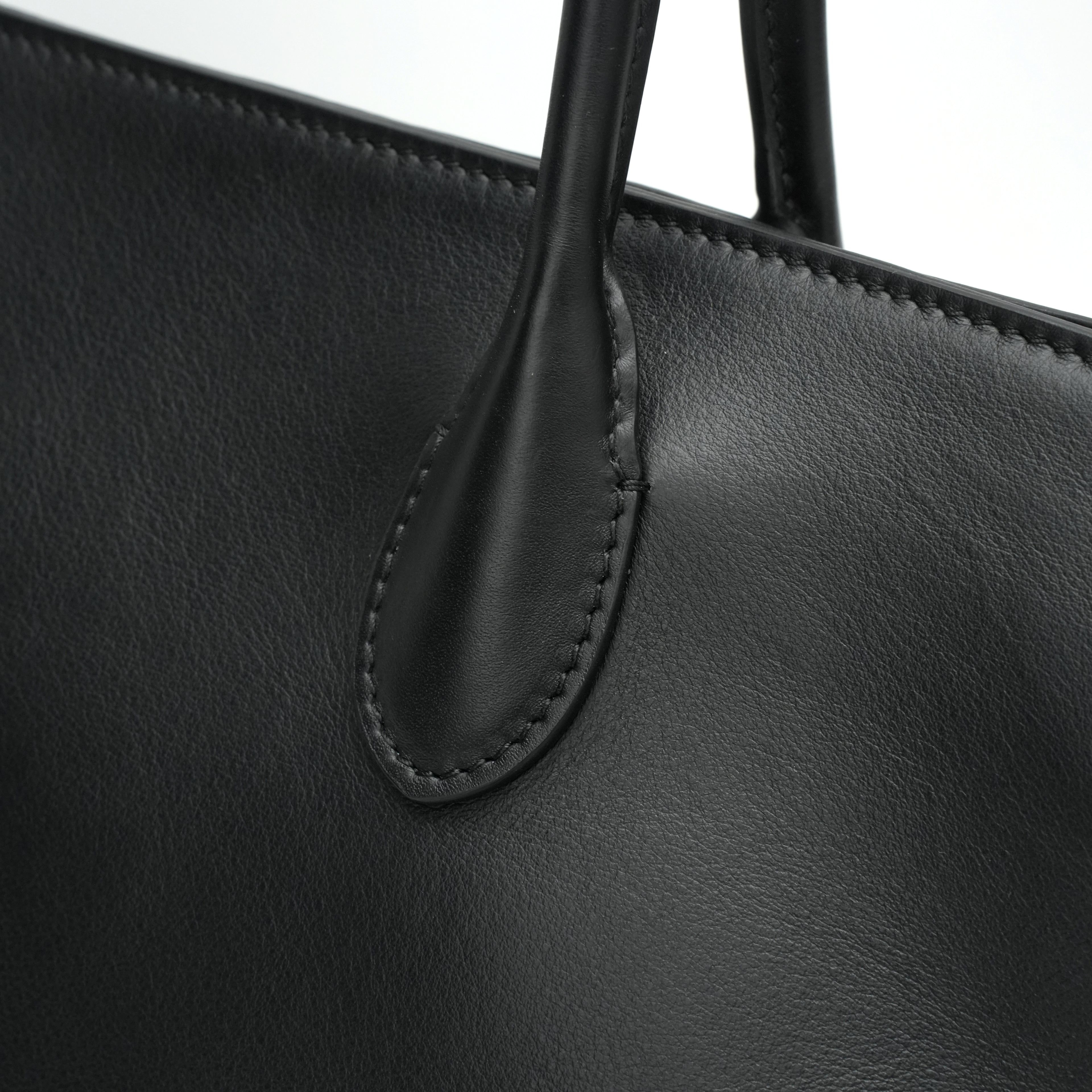 Long Handle Cowhide Commute Bag Luxury Genuine Leather Tote Bag