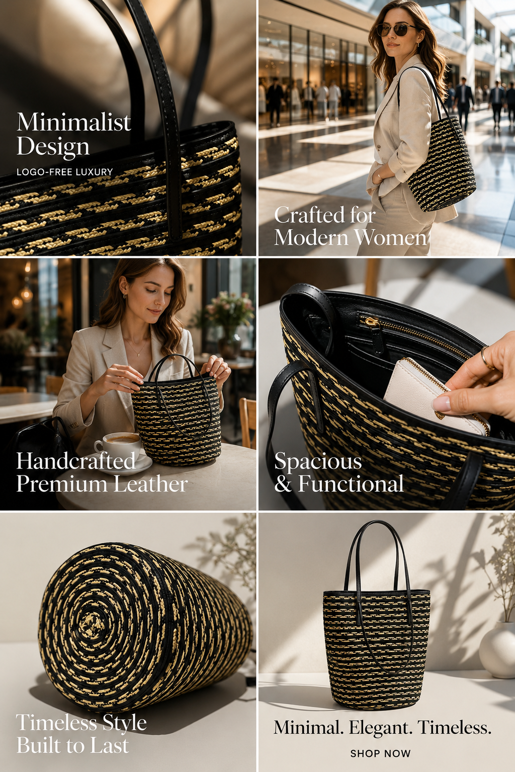 Artisan handmade woven bucket tote