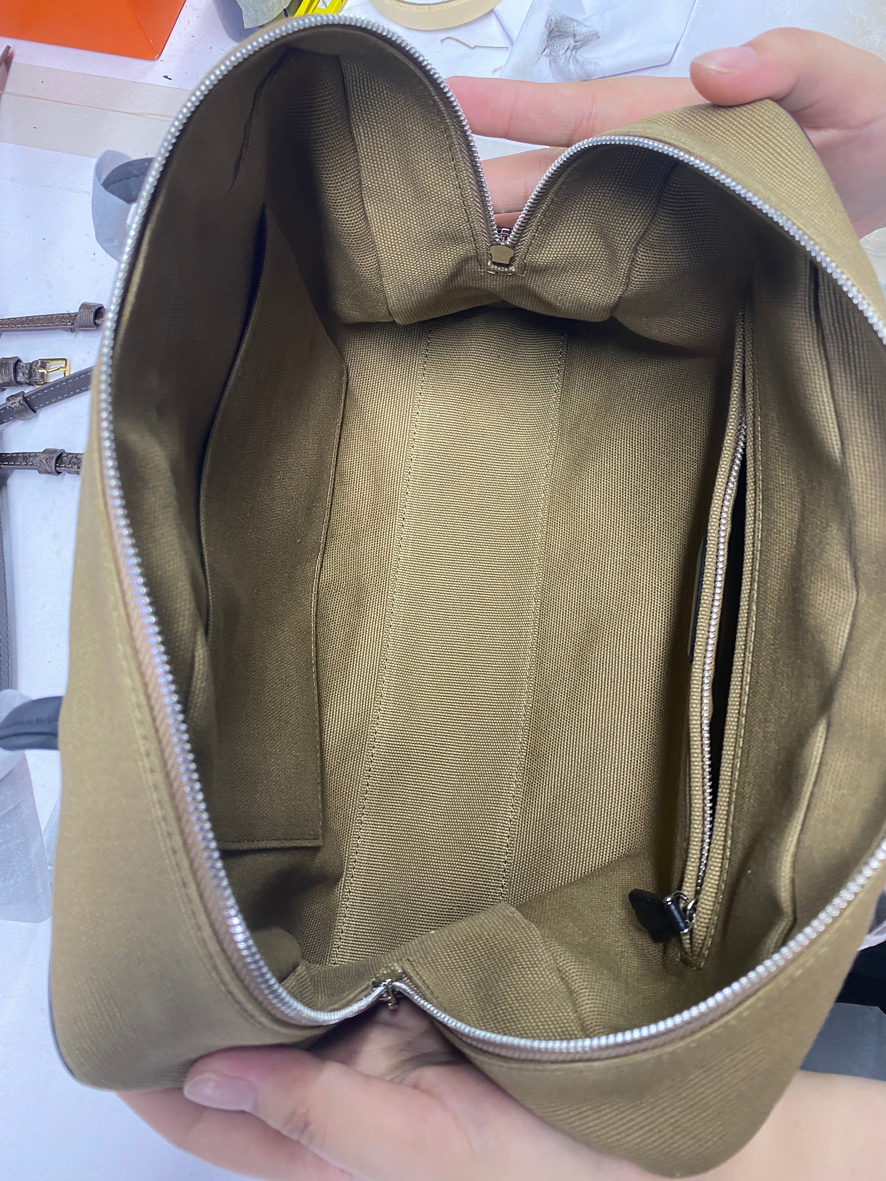 Canvas & Lambskin Minimalist Lightweight Commuter Tote