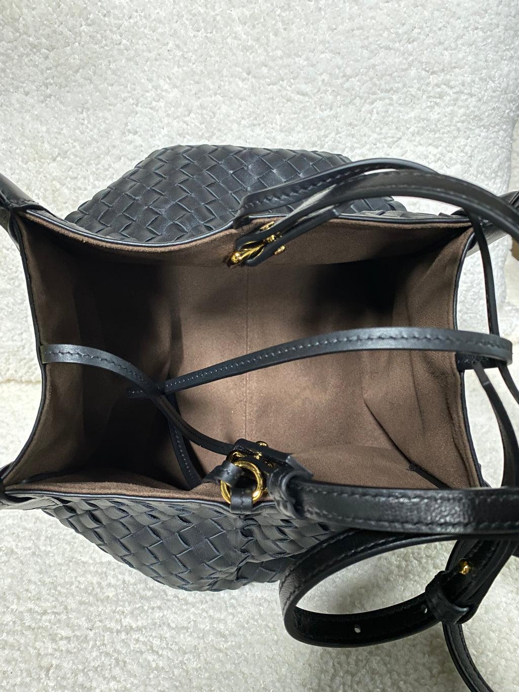 Small Intrecciato Woven Leather Tote Bag