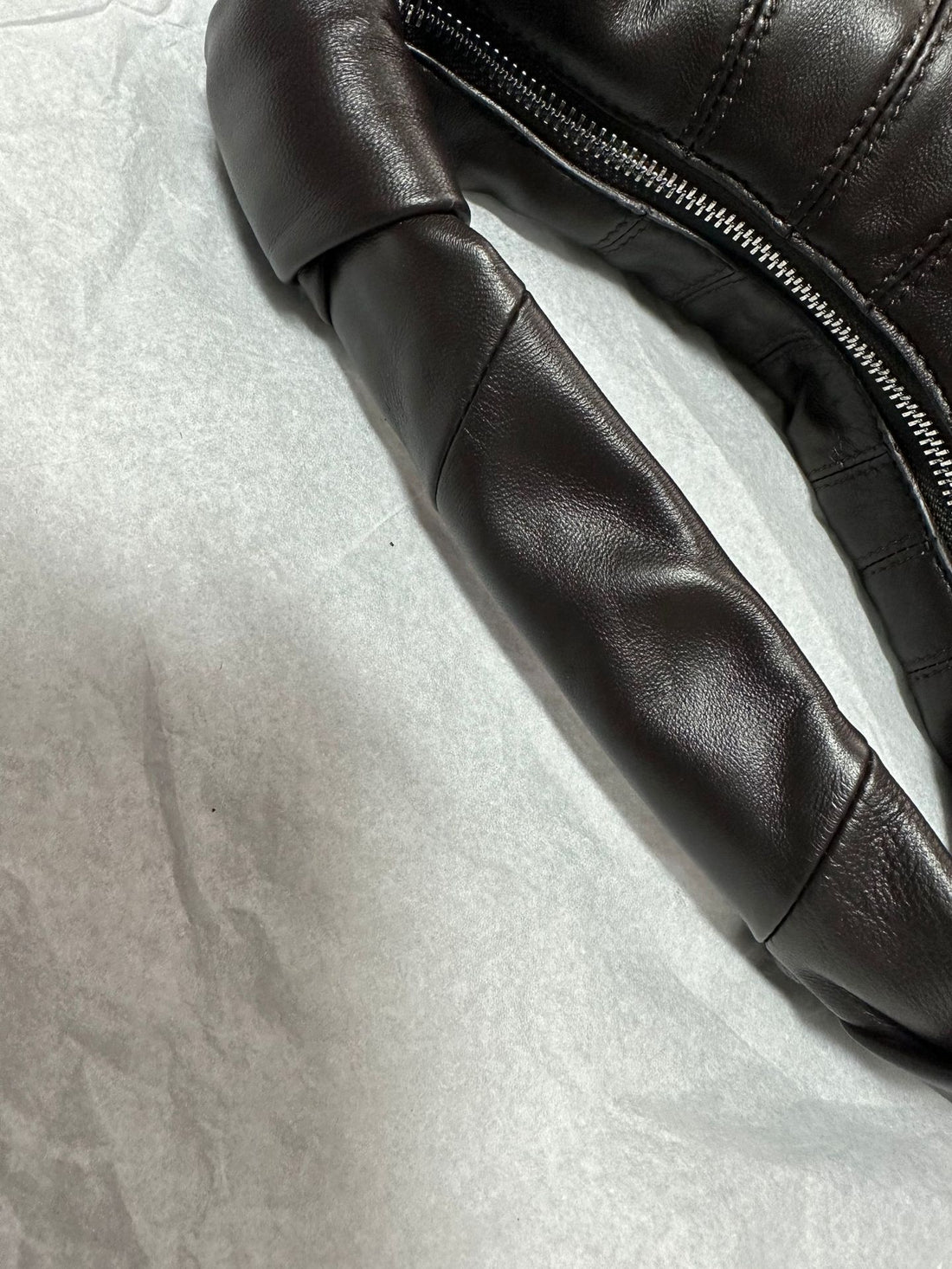 Artisan handmade leather panel detail