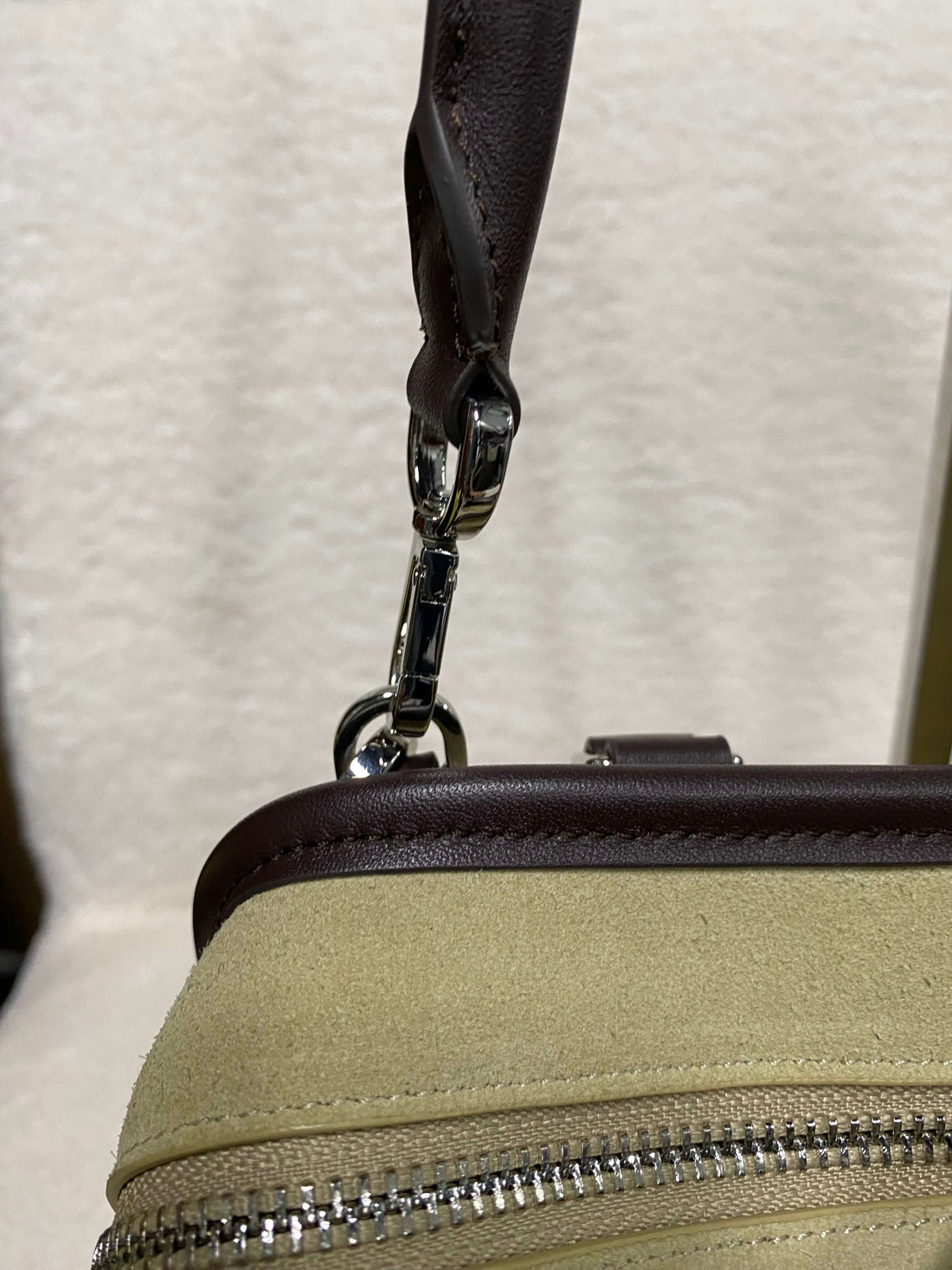 Elegant minimalist calf suede satchel bag