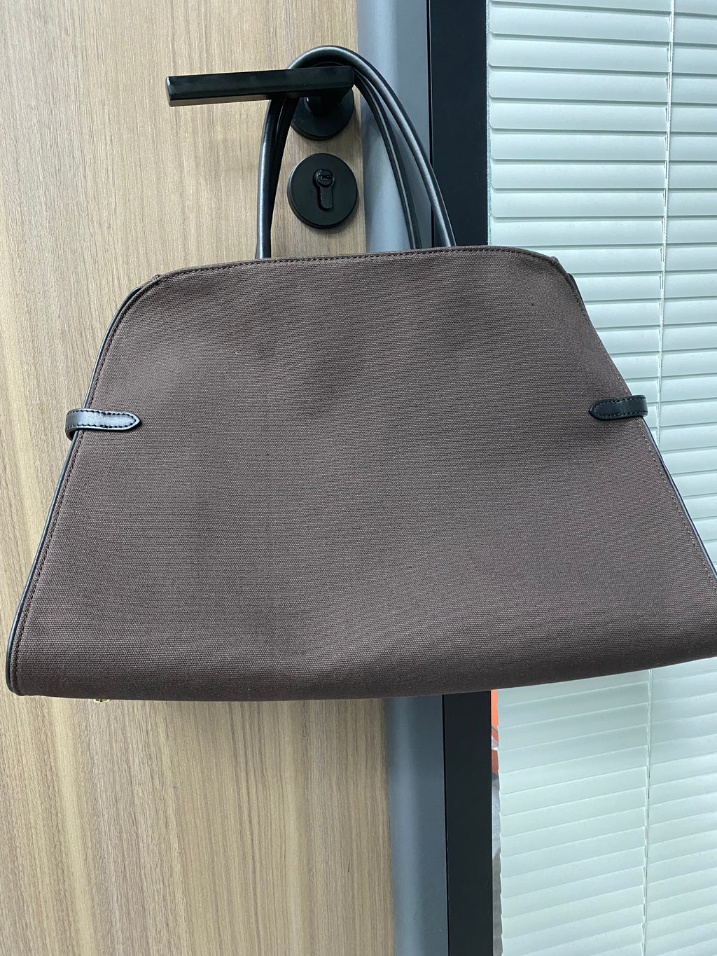 Canvas & Cowhide Structured Tote | Minimalist Luxury