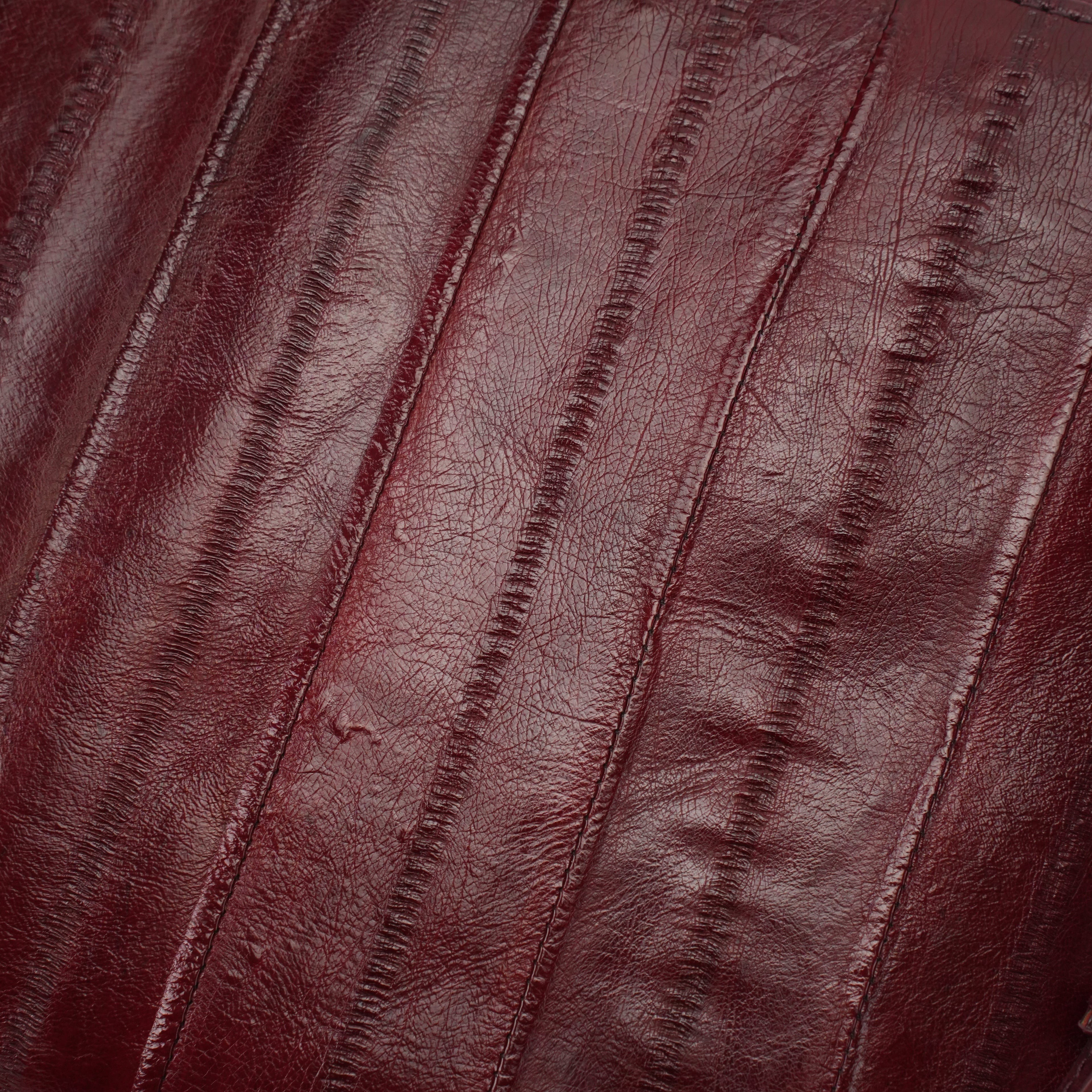 Genuine Eel Skin Envelope Clutch Bag | Luxury Burgundy Eel Skin Crossbody Messenger Bag for Women