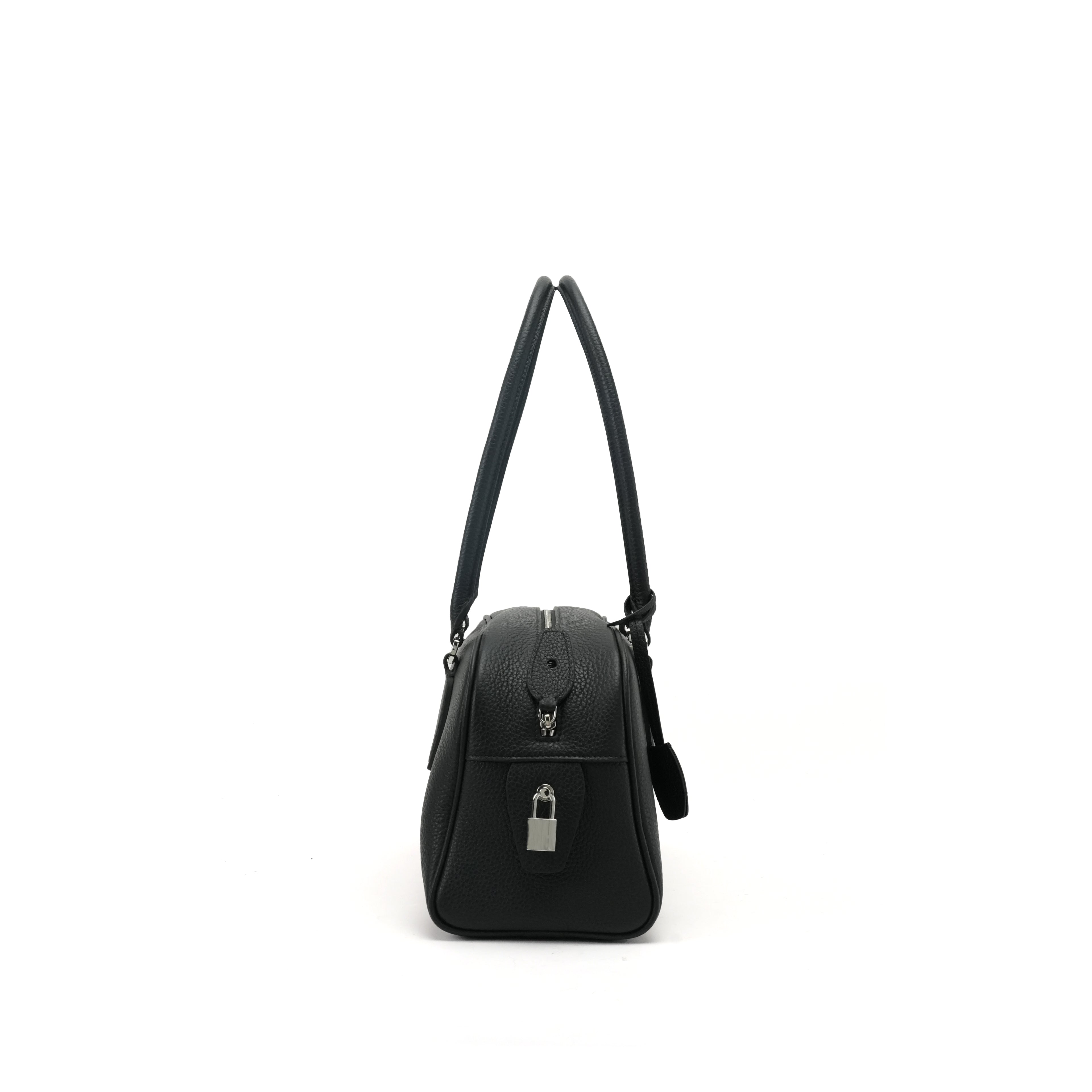 Pebbled Leather Bowling Bag