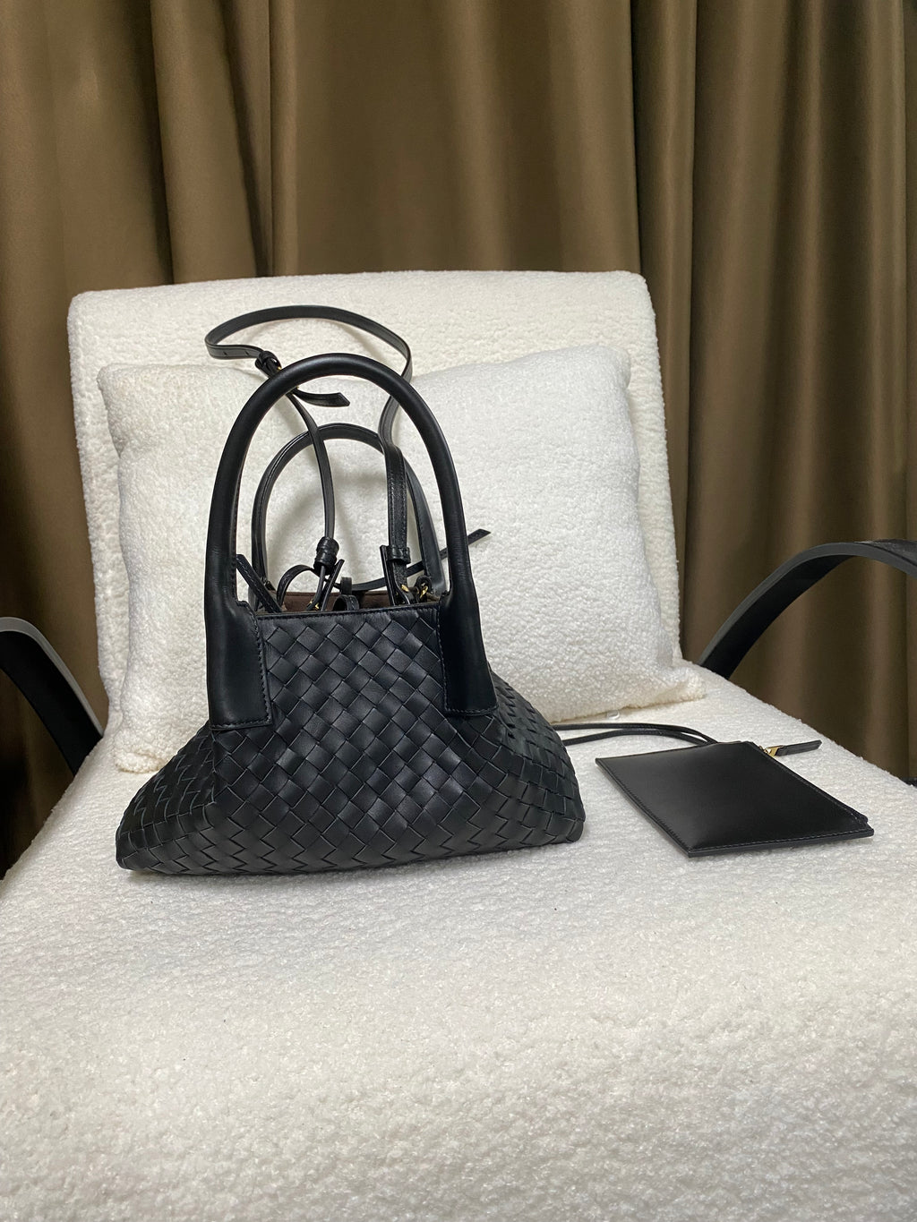 Small Intrecciato Woven Leather Tote Bag