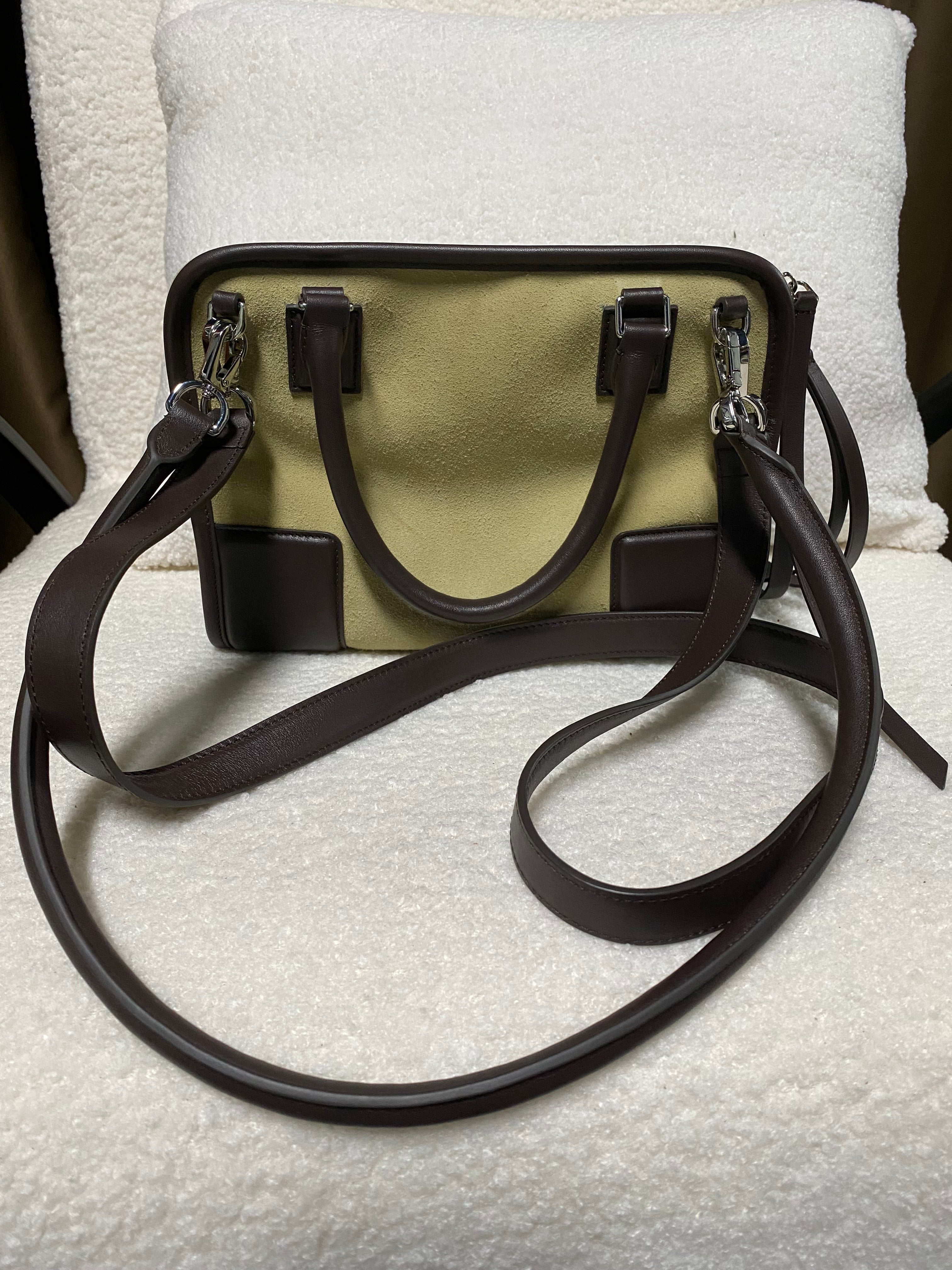 Calf Suede Two-Tone Satchel Cross-Shoulder Bag Handbags