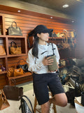 Hand-Woven Bucket Tote Bag – Leather Strap Shoulder Bag
