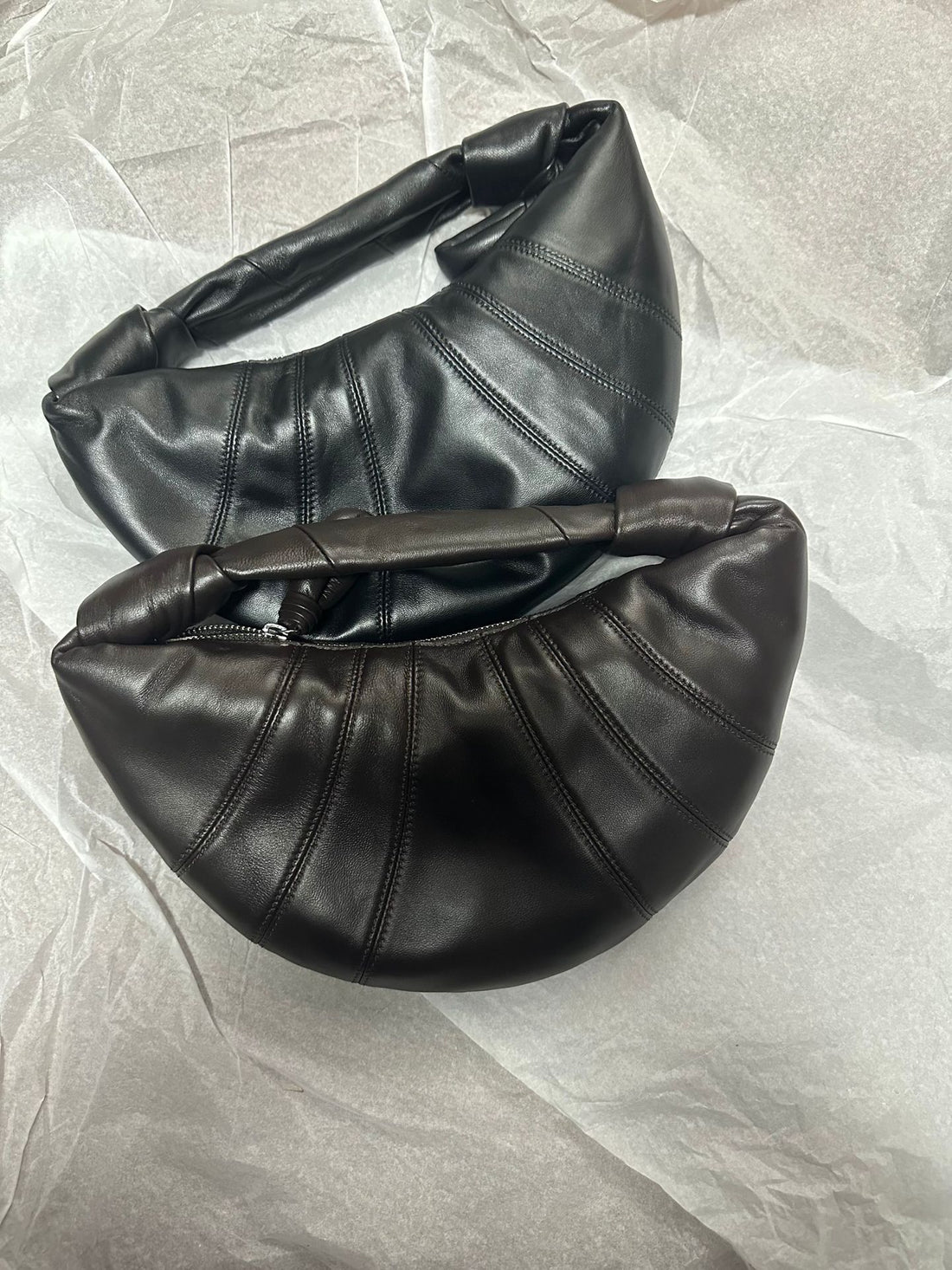 Quiet luxury croissant shoulder bag