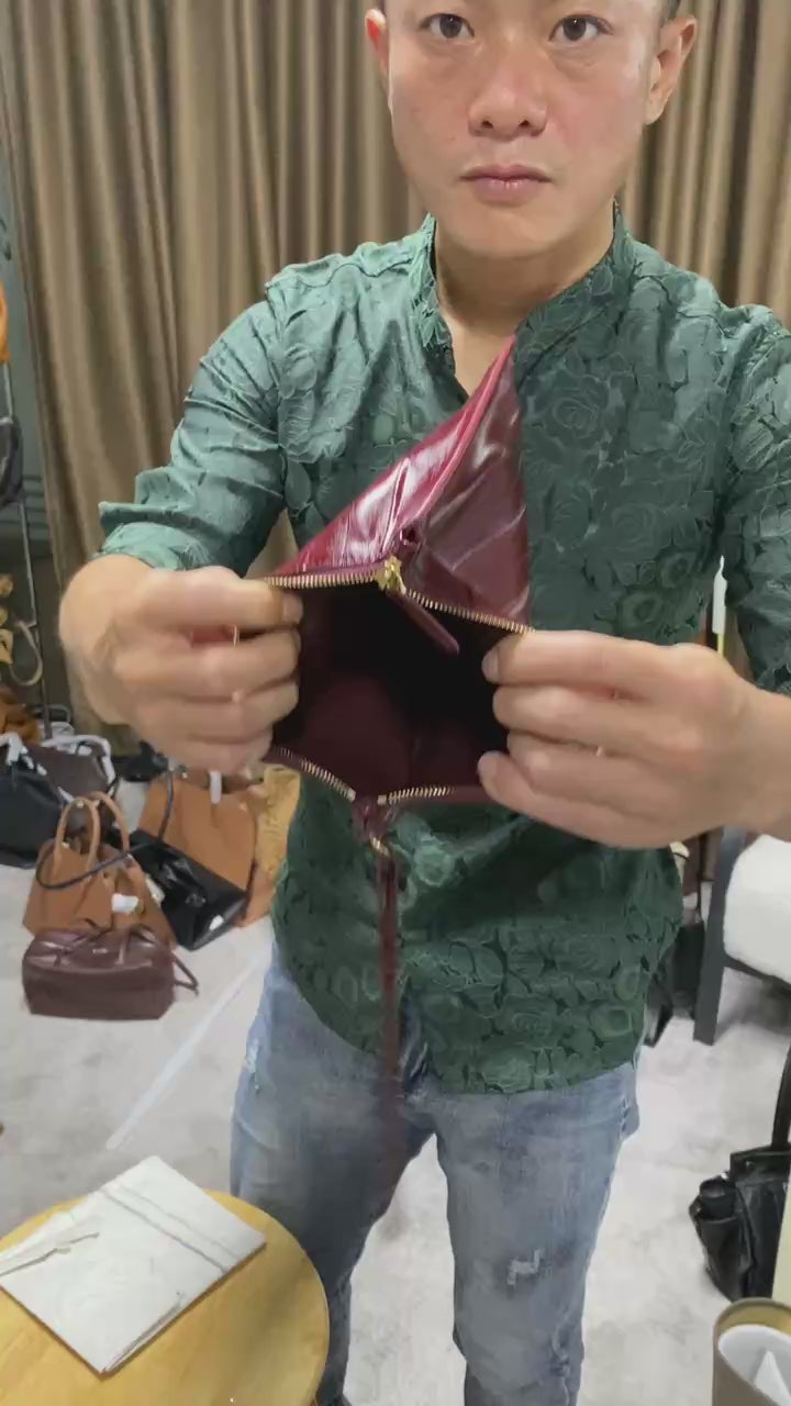 Genuine Eel Skin Envelope Clutch Bag | Luxury Burgundy Eel Skin Crossbody Messenger Bag for Women